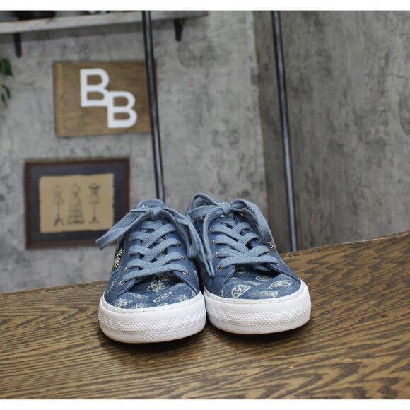 Guess Womens Lace Up Loven Sneaker GWLOVEN Denim Blue 8.5M - Picture 3 of 8
